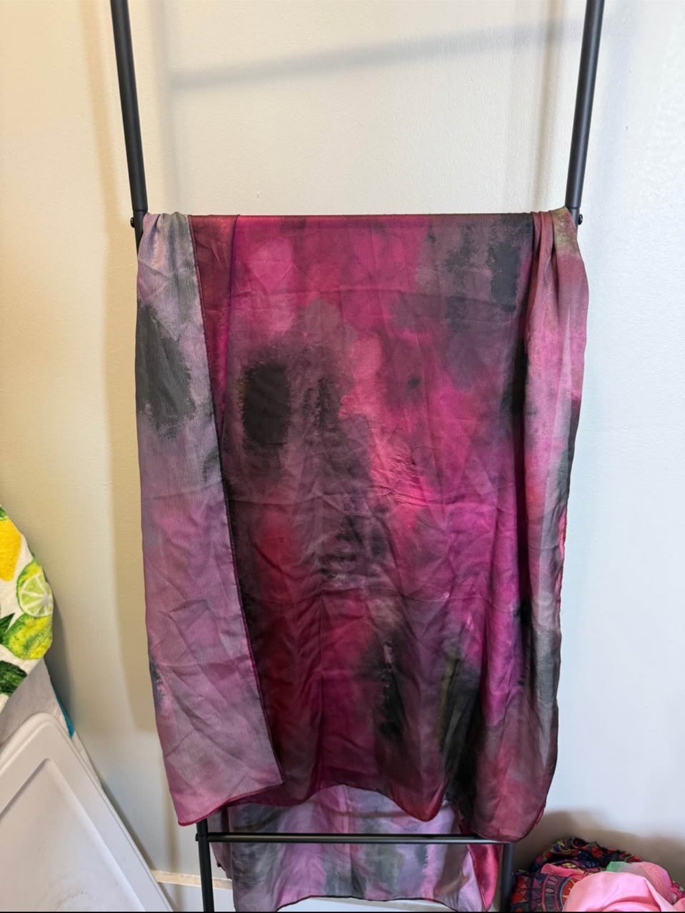 Pink and Black Tie-Dye Hijab Scarf